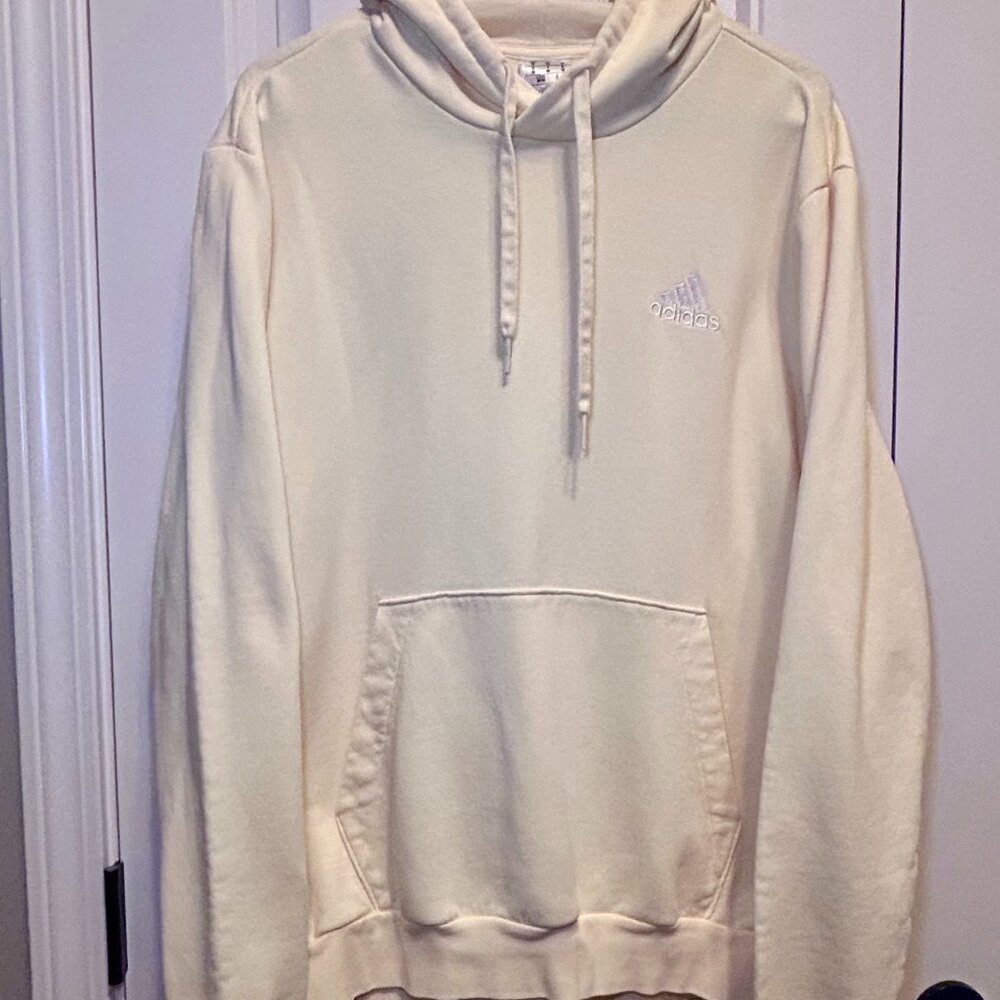 Adidas Essentials Fleece Hoodie Sweatshirt Yellow Men's size Medium - Picture 5 of 7